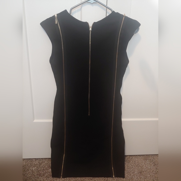 Bebe Black Zipper Dress Heavy Material Size XSmall - Picture 2 of 3